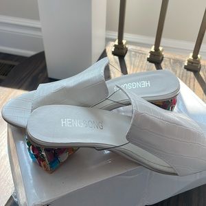 Brand new white heels with studded heels